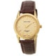 SUN FLAME MJG-X07-BR Watch - MJG X07 BR Men's Watch 10 ATM Water Resistant Leather Band Made in Japan Stylish Gold Design