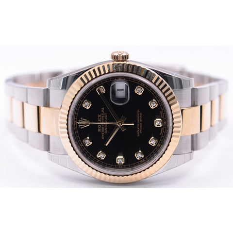 ROLEX 126333G Watch - ROLEX Datejust 41 Jubilee Black - Luxury Swiss Watch with Gold and Steel Finish (Image 3)