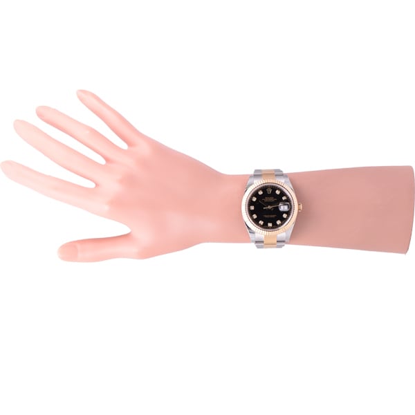ROLEX 126333G Watch - ROLEX Datejust 41 Jubilee Black - Luxury Swiss Watch with Gold and Steel Finish (Image 6)