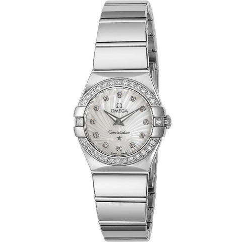 OMEGA 123.15.24.60.55.004 Ladies Constellation White Pearl Automatic Movement Luxury Watch with 5 Year Warranty