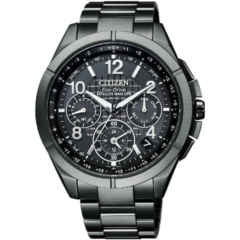 CITIZEN CC9075 52F Men's Eco Drive GPS Satellite Radio Clock with Black Titanium Case, Solar Powered Technology, and Precision Timekeeping