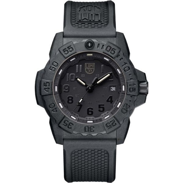 LUMINOX 3501.BO Watch - Navy SEAL BKOUT QT Rubber Watch | Durable & Water-Resistant Timepiece