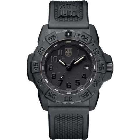 LUMINOX 3501.BO Watch - Navy SEAL BKOUT QT Rubber Watch | Durable & Water-Resistant Timepiece