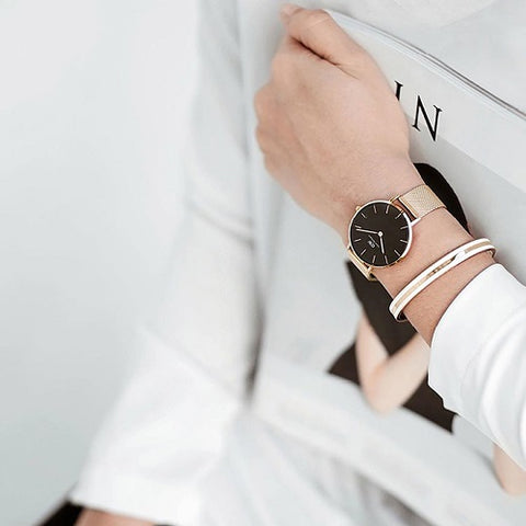 Daniel Wellington DW00100217 Watch - Daniel Wellington PETITE MELROSE 28mm Rose Gold Watch - Elegant Women's Timepiece (Image