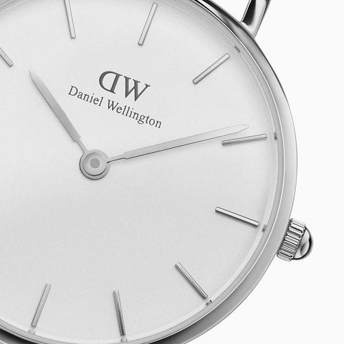 Daniel Wellington DW00100220 Watch - Daniel Wellington PETITE STERLING 28mm Silver Watch - Elegant Timepiece for Women (Image