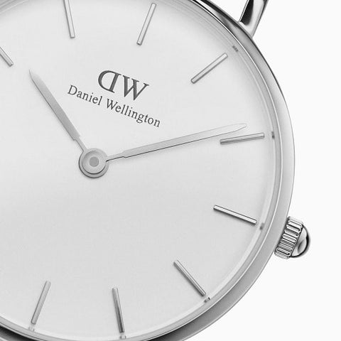 Daniel Wellington DW00100220 Watch - Daniel Wellington PETITE STERLING 28mm Silver Watch - Elegant Timepiece for Women (Image