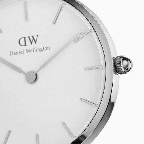 Daniel Wellington DW00100220 Watch - Daniel Wellington PETITE STERLING 28mm Silver Watch - Elegant Timepiece for Women (Image