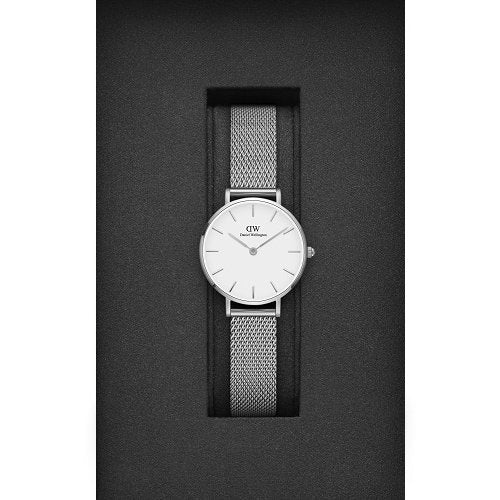 Daniel Wellington DW00100220 Watch - Daniel Wellington PETITE STERLING 28mm Silver Watch - Elegant Timepiece for Women (Image