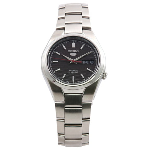 SEIKO SNK607K1 Watch - Ladies' Automatic Movement Stainless Steel Black Red Dial Watch with Date Function