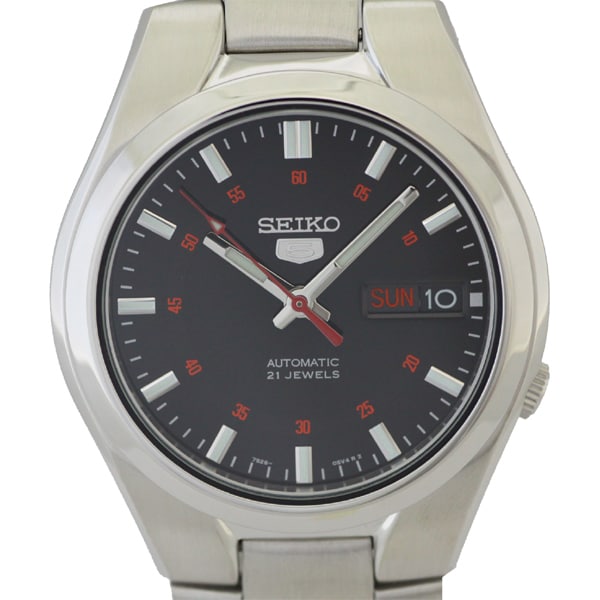 SEIKO SNK617K1 Watch - 5 Automatic Movement Black Dial Stainless Steel Men's Watch with Date Function and Classic Design