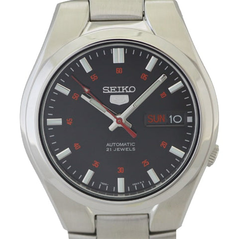 SEIKO SNK617K1 Watch - 5 Automatic Movement Black Dial Stainless Steel Men's Watch with Date Function and Classic Design