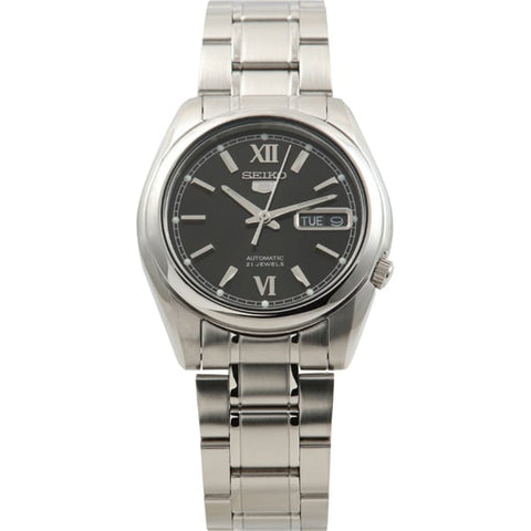 SEIKO SNKL55K1 Watch - Automatic Movement Black Dial Stainless Steel Bracelet Men's Watch Classic Design Water Resistant