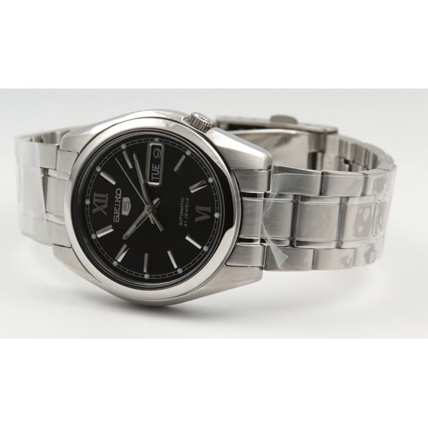 SEIKO SNKL55K1 Watch - Automatic Movement Black Dial Stainless Steel Bracelet Men's Watch Classic Design Water Resistant (Ima