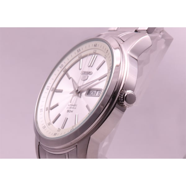 SEIKO SNKM83K1 Watch - 5 Automatic Movement Stainless Steel Bracelet White Dial Men's Watch with Date Function (Image 2)