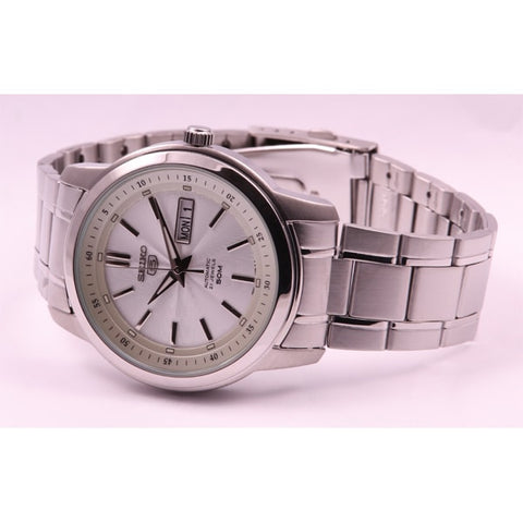 SEIKO SNKM83K1 Watch - 5 Automatic Movement Stainless Steel Bracelet White Dial Men's Watch with Date Function (Image 3)