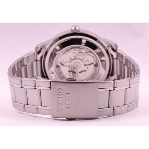 SEIKO SNKM83K1 Watch - 5 Automatic Movement Stainless Steel Bracelet White Dial Men's Watch with Date Function (Image 5)