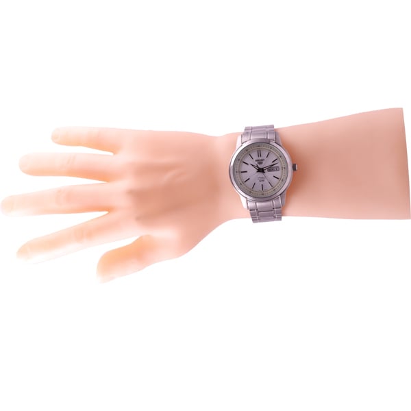 SEIKO SNKM83K1 Watch - 5 Automatic Movement Stainless Steel Bracelet White Dial Men's Watch with Date Function (Image 6)
