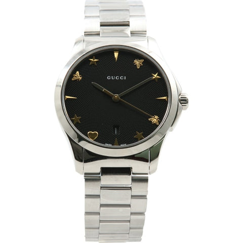 GUCCI YA1264029 Ladies G Timeless Black Watch with Swiss Quartz Movement, Elegant Design and Water Resistance for Everyday Luxury