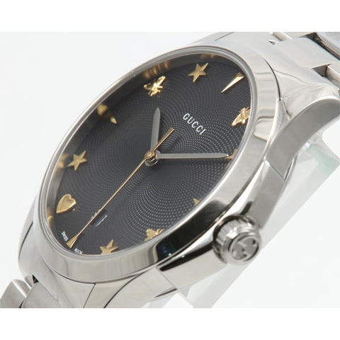 GUCCI YA1264029 Ladies G Timeless Black Watch with Swiss Quartz Movement, Elegant Design and Water Resistance for Everyday Luxury