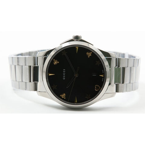 GUCCI YA1264029 Ladies G Timeless Black Watch with Swiss Quartz Movement, Elegant Design and Water Resistance for Everyday Luxury