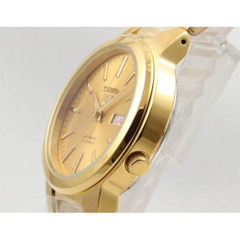 SEIKO SNKA10K1 Watch - 5 Automatic Movement Stainless Steel Bracelet Gold Tone Classic Men's Watch (Image 2)