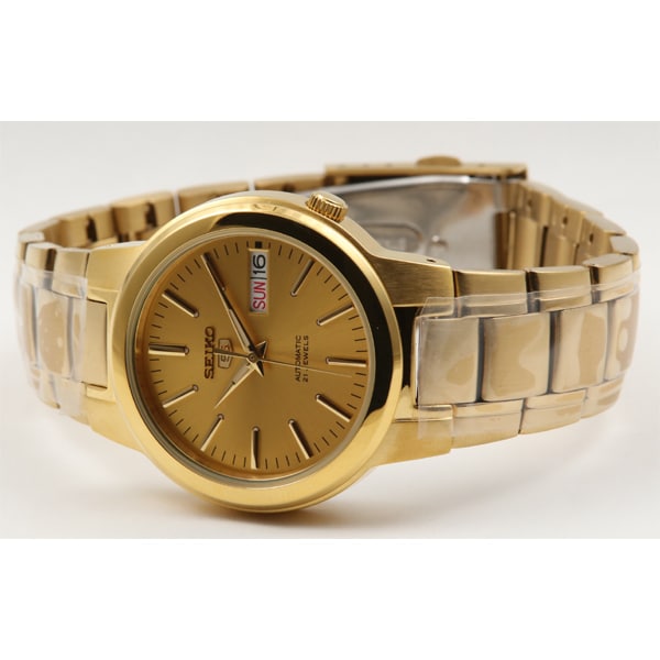 SEIKO SNKA10K1 Watch - 5 Automatic Movement Stainless Steel Bracelet Gold Tone Classic Men's Watch (Image 3)