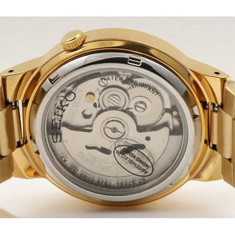 SEIKO SNKA10K1 Watch - 5 Automatic Movement Stainless Steel Bracelet Gold Tone Classic Men's Watch (Image 4)