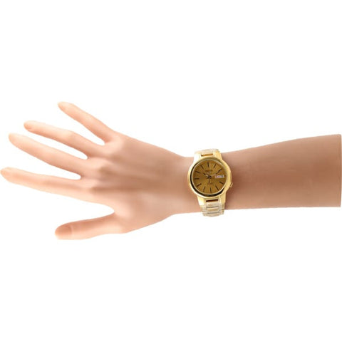 SEIKO SNKA10K1 Watch - 5 Automatic Movement Stainless Steel Bracelet Gold Tone Classic Men's Watch (Image 6)
