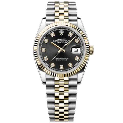 Rolex Ju36 Black Dial 10 Diamond Bezel Automatic Movement 5-Year Warranty