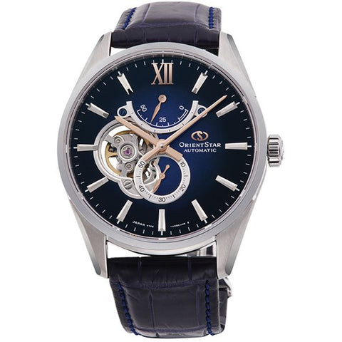 ORIENT RK HJ0005L Men's Orient Star Contemporary Slim Skeleton Watch with Automatic Movement, Transparent Dial, and Elegant Design for Timeless Style