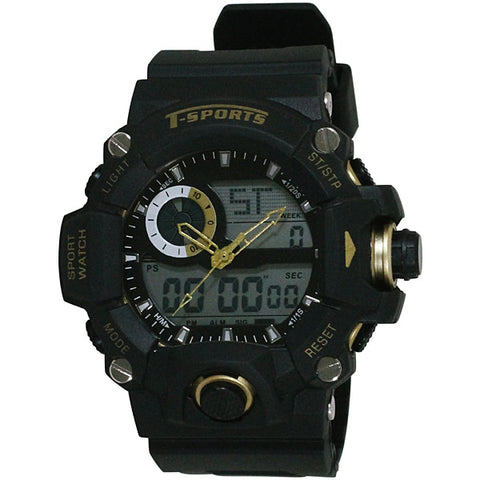 CLEVER TS AD093 GD Stylish Men's Ana Digi Watch with Water Resistance, Backlight Display, Durable Design and Adjustable Strap for Everyday Wear