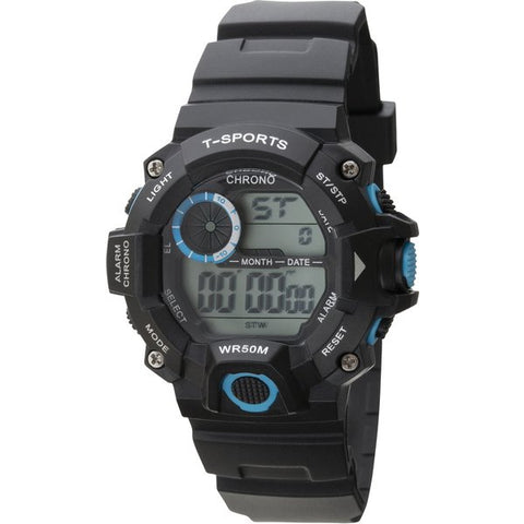 CLEVER TS D156 BL Men's Digital Watch with Waterproof Design, Backlit Display, Alarm Function, and Long Battery Life for Everyday Wear