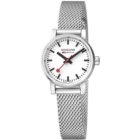 MONDAINE MSE.26110.SM Watch - Evo2 Petit Mesh Bracelet MONDAINE White/Mesh - Stylish Swiss Watch for Everyday Wear