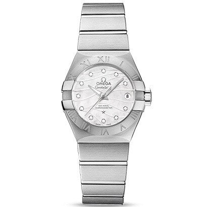 OMEGA 123.10.27.20.55.002 Ladies White Shell Constellation Watch with 5 Year Warranty Elegant Design and Precision Craftsmanship