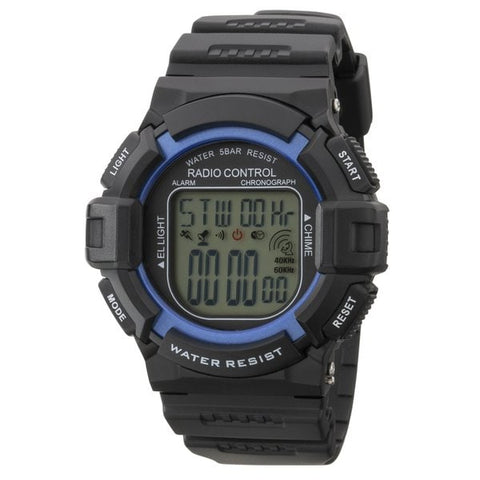 CLEVER TE D189 BK Men's Digital Radio Controlled Watch with Accurate Time Display, Water Resistant Design, and Sleek Modern Style