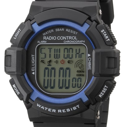 CLEVER TE D189 BK Men's Digital Radio Controlled Watch with Accurate Time Display, Water Resistant Design, and Sleek Modern Style