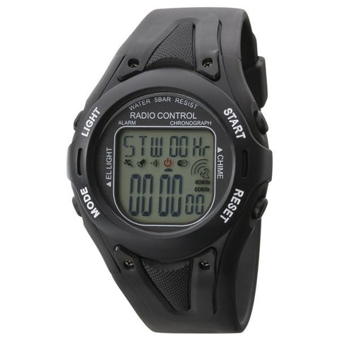 CLEVER TE D190 BK Men's Digital Radio Controlled Watch with Accurate Time Display, Water Resistant, Sleek Design and Durable Build