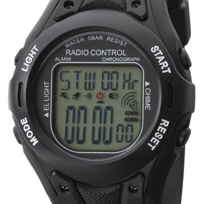 CLEVER TE D190 BK Men's Digital Radio Controlled Watch with Accurate Time Display, Water Resistant, Sleek Design and Durable Build