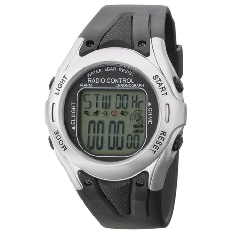 CLEVER TE D190 SV Men's Digital Radio Controlled Watch with Accurate Time Display, Water Resistant Design, and Sleek Modern Style