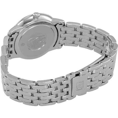 OMEGA 424.10.27.60.55.001 De Ville Prestige Watch with Elegant White Dial, 5 Year Warranty and Luxurious Design