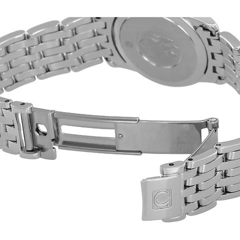 OMEGA 424.10.27.60.55.001 De Ville Prestige Watch with Elegant White Dial, 5 Year Warranty and Luxurious Design