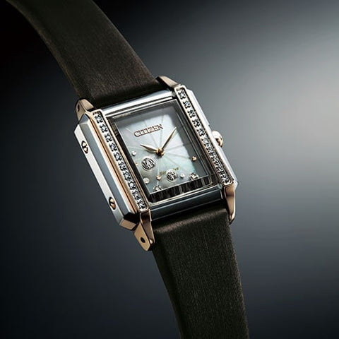 CITIZEN EG7068 16D Eco Drive Ladies Watch with Diamond Accents and Elegant Square Case for Timeless Style and Sustainability