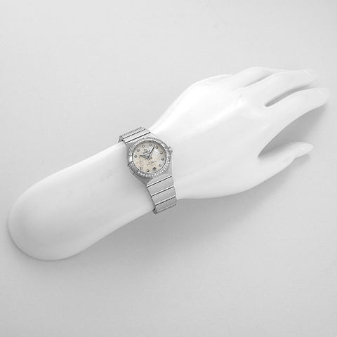 OMEGA 127.15.27.20.55.001 Constellation White Pearl Watch with 5 Year Warranty, Elegant Design and Precision Craftsmanship
