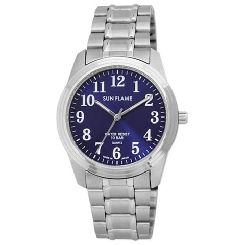 Sun Flame MJG-F78-BL Stylish Men's Watch - Water Resistant - Quartz Movement - Durable Stainless Steel - Elegant Design