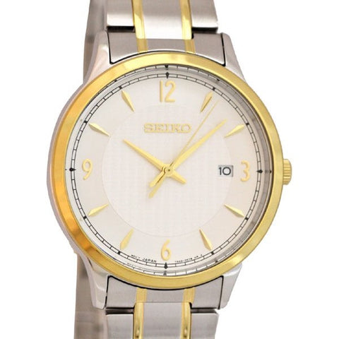 SEIKO SGEH82P1 Watch - Quartz Men's Watch with Silver Metal Band Classic Design Date Function and Water Resistant Features