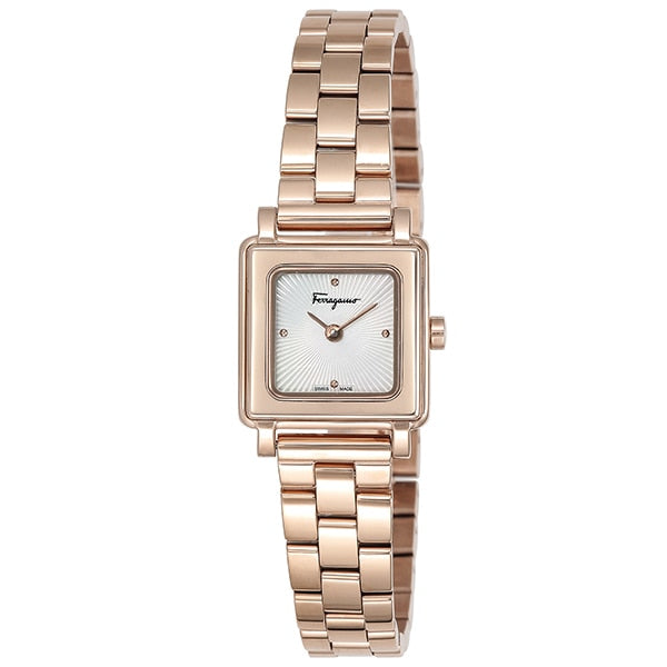 FERRAGAMO SFBY00419 Watch - Square Ladies Metal Band Watch with 2 Year Warranty Elegant Design and Durable Construction