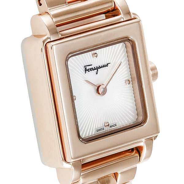 FERRAGAMO SFBY00419 Watch - Square Ladies Metal Band Watch with 2 Year Warranty Elegant Design and Durable Construction (Imag