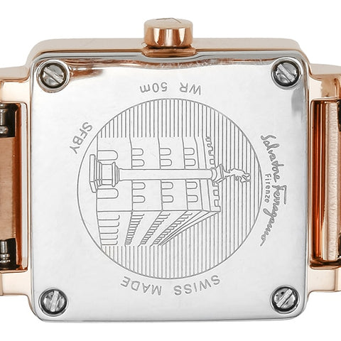 FERRAGAMO SFBY00419 Watch - Square Ladies Metal Band Watch with 2 Year Warranty Elegant Design and Durable Construction (Imag