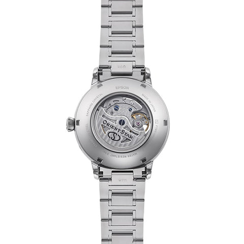 ORIENT RK AY0102S Classic Moon Phase Automatic Mechanical Watch with Manual Winding, Stainless Steel Case, Elegant Design for Men