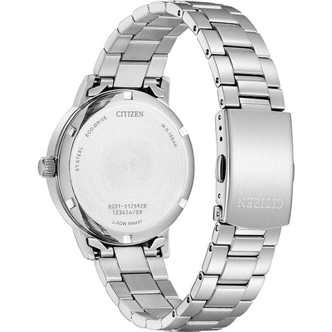 CITIZEN BJ6541 58L Men's Eco Drive Watch with Stainless Steel Band, Water Resistant, and Luminous Hands for Effortless Style